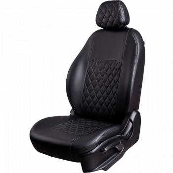 7 199 р. Чехлы для сидений (РЗС60/40, Экокожа ИЛАНА+ОРЕГОН) Турин ромб Lord Auto  Chevrolet Spark  M200,250 (2005-2010) (черный)  с доставкой в г. Воронеж. Увеличить фотографию 2
