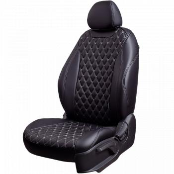 13 949 р. Чехлы для сидений (РЗС60/4, Экокожа) БАЙРОН РОМБ Lord Auto  Geely GC6 (2014-2017) (черный/темно-серый)  с доставкой в г. Воронеж. Увеличить фотографию 2