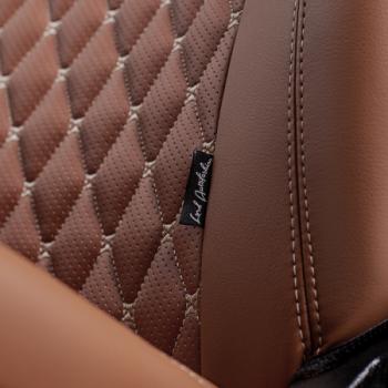 18 349 р. Комплект чехлов для сидений (ЦЗС 2П Орегон) БАЙРОН ст БАЙРОН Lord Autofashion  Hyundai Solaris  HCR (2017-2022) седан дорестайлинг, седан рестайлинг (темно-коричневый, вставка темно-коричневая, строчка бежевая)  с доставкой в г. Воронеж. Увеличить фотографию 7