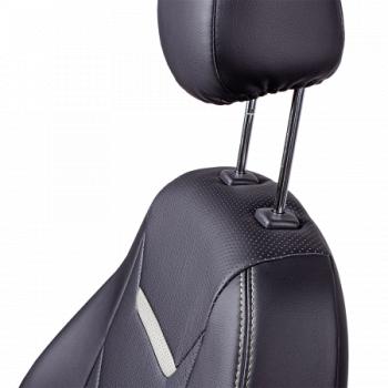 11 899 р. Комплект чехлов для сидений (РЗС 40/60 3Г Орегон) ТУРИН-2 Lord Autofashion  Opel Astra  J (2009-2015) хэтчбек 5 дв. дорестайлинг, седан рестайлинг (черный, вставка черная+белая, строчка белая)  с доставкой в г. Воронеж. Увеличить фотографию 3