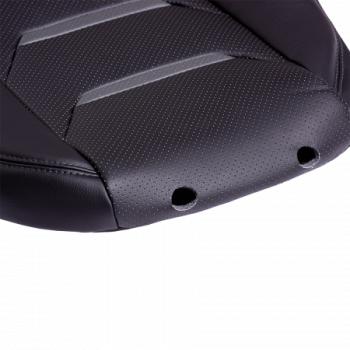 23 999 р. Комплект чехлов для сидений (РЗСиС 40/60 2П+1Г Орегон) ТУРИН-2 Lord Autofashion  Volkswagen Polo  5 (2009-2020) седан дорестайлинг, седан рестайлинг (черный, вставка черная+серая, строчка серая)  с доставкой в г. Воронеж. Увеличить фотографию 5