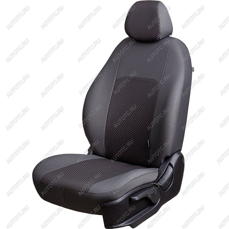 6 799 р. Комплект чехлов для сидений (ЦЗС 2П+1Г Жаккард) Дублин Lord Autofashion Volkswagen Polo 5 седан дорестайлинг (2009-2015) (серый, вставка Стежок серая)  с доставкой в г. Воронеж