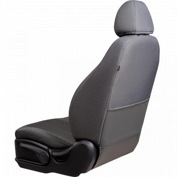6 799 р. Комплект чехлов для сидений (ЦЗС 2П+1Г Жаккард) Дублин Lord Autofashion Volkswagen Polo 5 седан дорестайлинг (2009-2015) (серый, вставка Стежок серая)  с доставкой в г. Воронеж. Увеличить фотографию 6
