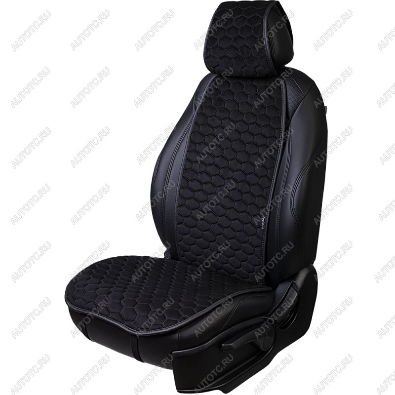2 499 р. Накидка на сиденье (1 место Афины) МОНРО ст СОТА Lord Autofashion   (черный, строчка черная)  с доставкой в г. Воронеж