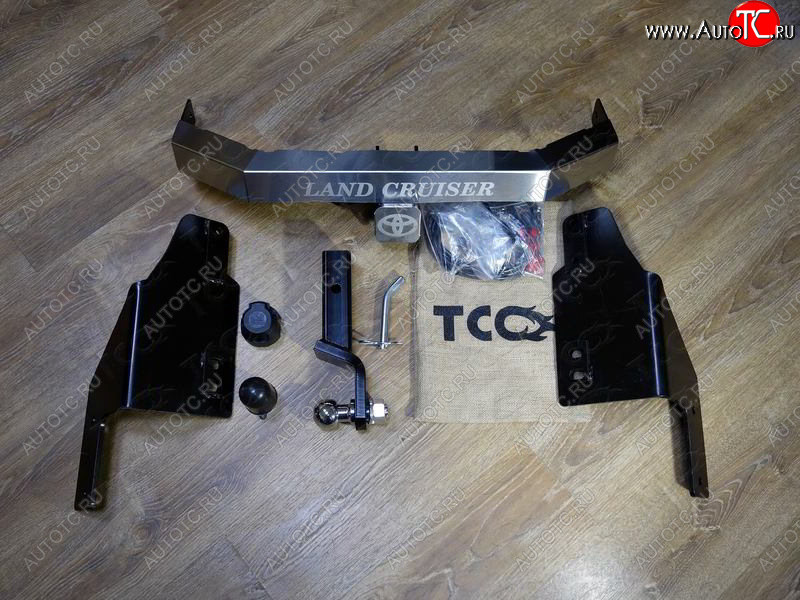 21 599 р. Фаркоп (тягово-сцепное устройство) (кроме EXECUTIVE) TCC Тюнинг  Toyota Land Cruiser  200 (2012-2021) 1-ый рестайлинг, 2-ой рестайлинг (оцинкованный, шар Е нержавейка, надпись Land Cruiser)  с доставкой в г. Воронеж