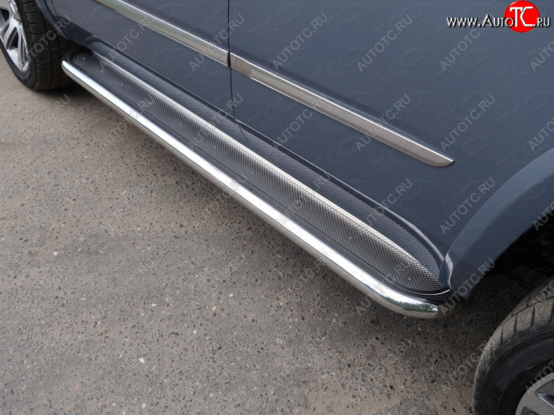 45 999 р. Пороги с площадкой 60,3 мм ТСС Тюнинг Cadillac Escalade GMTK2 джип 5 дв. короткая база (2015-2020) (нержавейка )  с доставкой в г. Воронеж