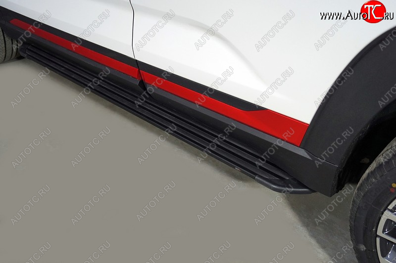 21 999 р. Пороги алюминиевые Slim Line ТСС Тюнинг  Changan CS35 Plus (2021-2025) рестайлинг (Black)  с доставкой в г. Воронеж