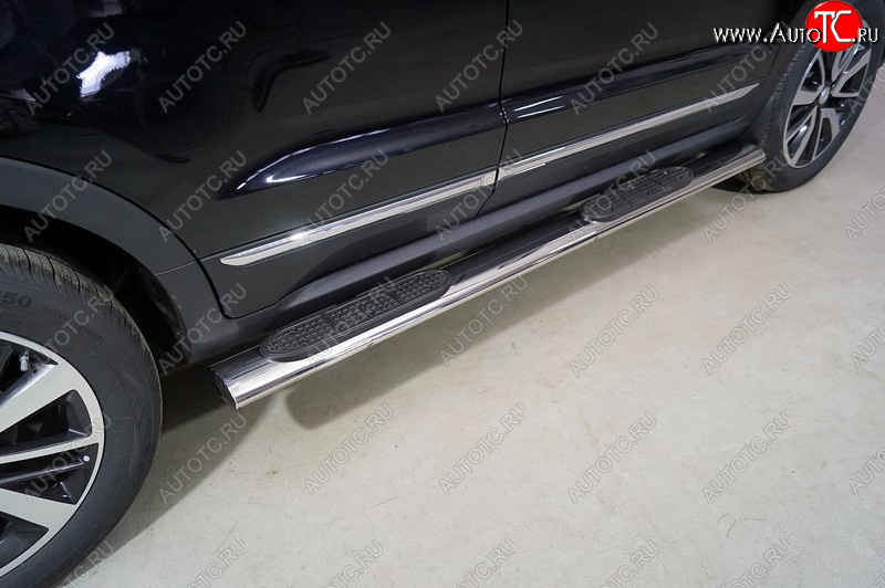 40 999 р. Пороги овальные с накладкой 120x60 мм ТСС Тюнинг Changan CS55 дорестайлинг (2017-2018) (серые)  с доставкой в г. Воронеж