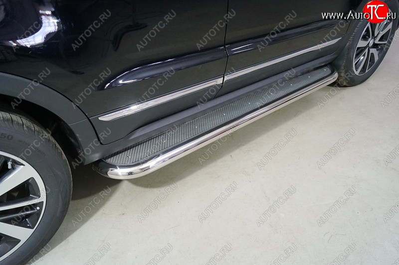 42 999 р. Пороги с площадкой 60,3 мм ТСС Тюнинг Changan CS55 рестайлинг (2018-2025) (нержавейка)  с доставкой в г. Воронеж