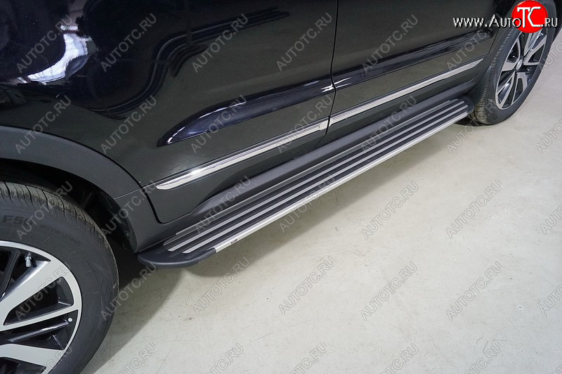 20 599 р. Пороги алюминиевые Slim LineТСС Тюнинг  Changan CS55 Plus (2021-2025) (Silver)  с доставкой в г. Воронеж