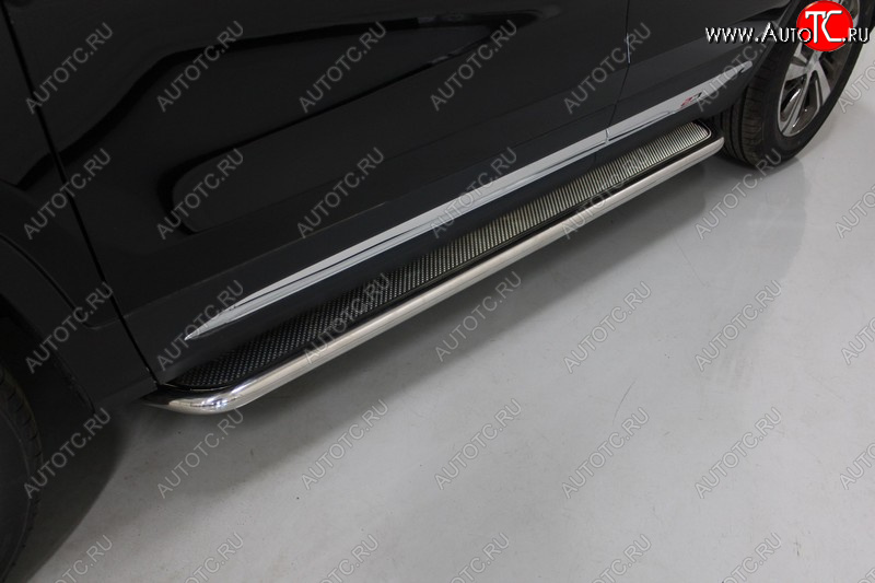41 649 р. Пороги с площадкой 42,4 мм ТСС Тюнинг  Changan CS75 (2018-2022) 1-ый рестайлинг (нержавейка)  с доставкой в г. Воронеж
