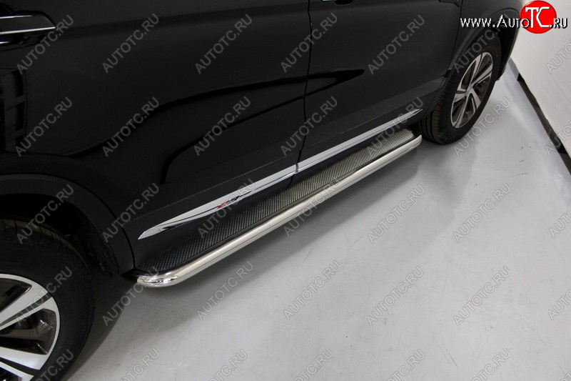 49 499 р. Пороги с площадкой 60,3 мм ТСС Тюнинг  Changan CS75 (2018-2022) 1-ый рестайлинг (нержавейка)  с доставкой в г. Воронеж