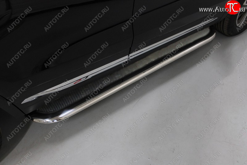 57 999 р. Пороги с площадкой 75х42 мм ТСС Тюнинг  Changan CS75 (2018-2022) 1-ый рестайлинг (нержавейка)  с доставкой в г. Воронеж