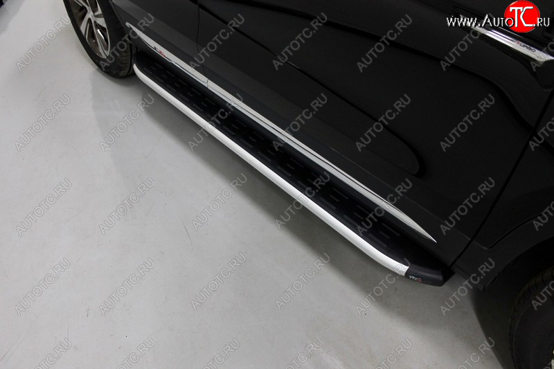 20 599 р. Пороги алюминиевые с пластиковой накладкой ТСС Тюнинг  Changan CS75 (2018-2022) 1-ый рестайлинг (серые)  с доставкой в г. Воронеж