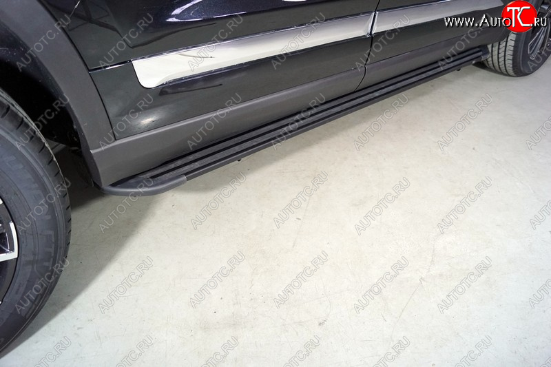 21 999 р. Пороги алюминиевые Slim Line ТСС Тюнинг  Chery Tiggo 8 PRO (2021-2025) (Black)  с доставкой в г. Воронеж