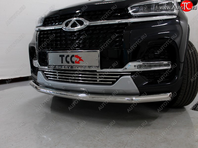 7 349 р. Нижняя декоративная вставка в бампер ТСС Тюнинг  Chery Tiggo 8  1 T18 (2019-2023) рестайлинг (d 12 мм)  с доставкой в г. Воронеж