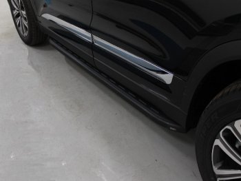 Пороги алюминиевые с пластиковой накладкой ТСС Тюнинг Chery Tiggo 8 1 T18 рестайлинг (2019-2023)