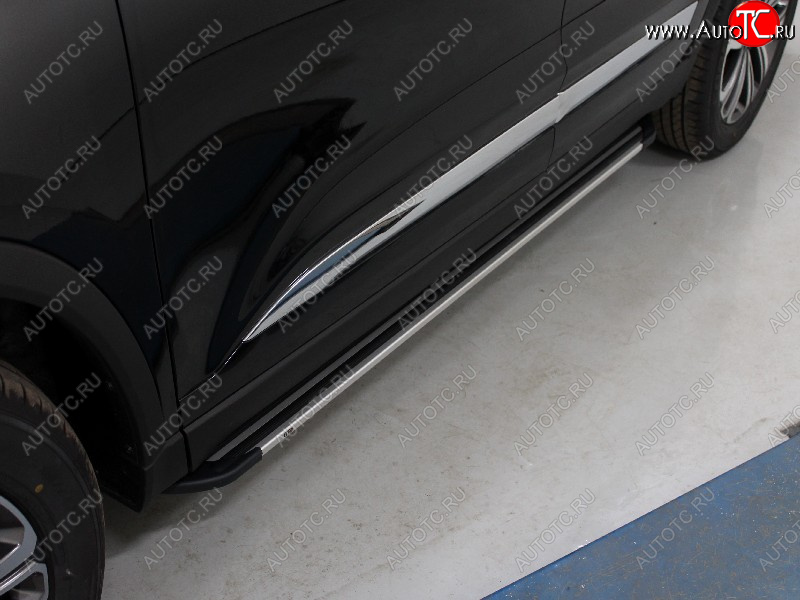 20 599 р. Пороги алюминиевые Slim Line ТСС Тюнинг  Chery Tiggo 8  1 T18 (2019-2023) рестайлинг (Silver)  с доставкой в г. Воронеж