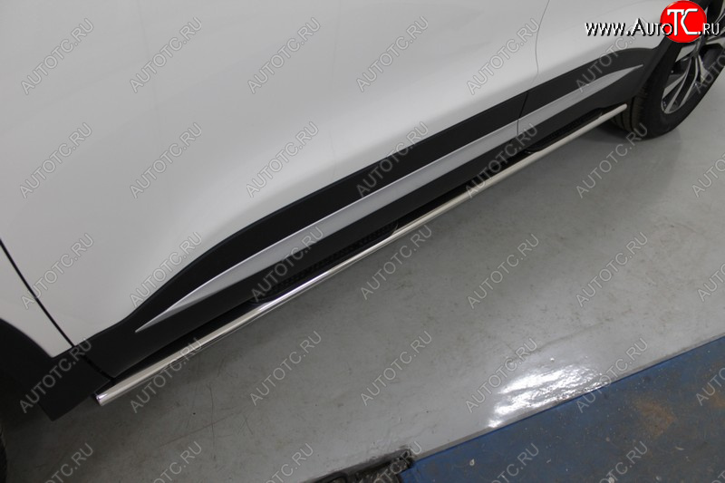 31 399 р. Пороги овальные с накладкой 75*42 мм ТСС Тюнинг Chery Tiggo 7 PRO (2019-2025) (серые)  с доставкой в г. Воронеж