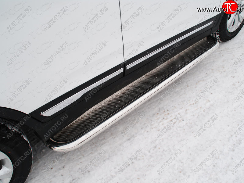 41 749 р. Пороги с площадкой 60,3 мм ТСС Тюнинг Chery Tiggo 5 (T21) дорестайлинг (2014-2017) (нержавейка)  с доставкой в г. Воронеж