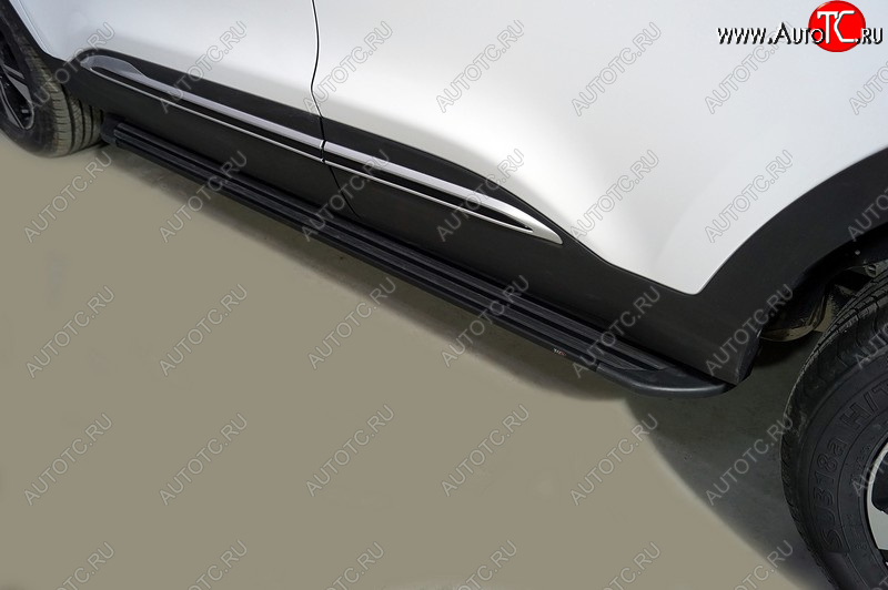 21 999 р. Пороги алюминиевые Slim Line ТСС Тюнинг  Chery Tiggo 4 (2018-2023) 1-ый рестайлинг (Black)  с доставкой в г. Воронеж