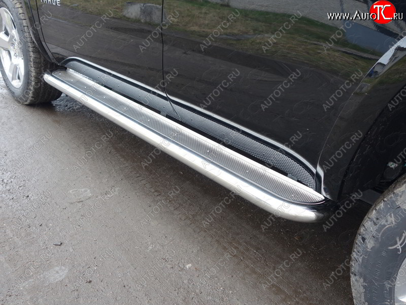 45 999 р. Пороги с площадкой 60,3 мм ТСС Тюнинг Chevrolet Tahoe K2UC (2014-2021) (нержавейка )  с доставкой в г. Воронеж