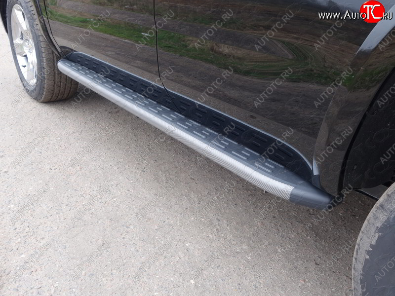 21 999 р. Пороги алюминиевые с пластиковой накладкой ТСС Тюнинг  Chevrolet Tahoe  K2UC (2014-2021) (карбон серые)  с доставкой в г. Воронеж