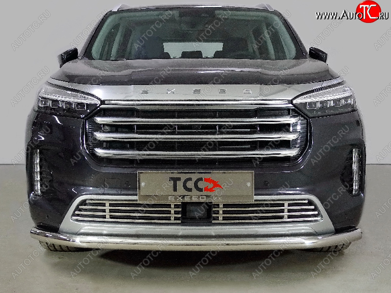 20 749 р. Защита переднего бампера нижняя d60,3 мм ТСС Тюнинг  EXEED VX (2020-2023) дорестайлинг (нержавейка)  с доставкой в г. Воронеж