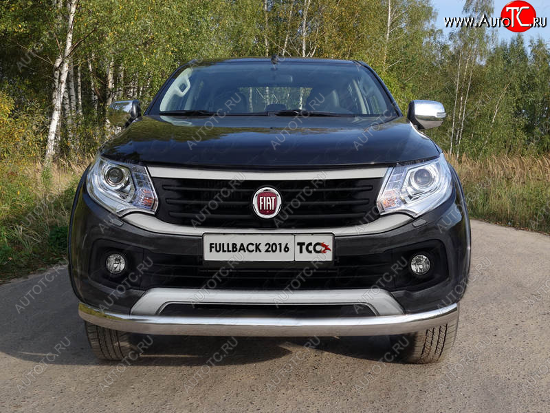 21 999 р. Защита переднего бампера нижняя овальная 75х42 мм ТСС Тюнинг  Fiat Fullback (2016-2018) (нержавейка)  с доставкой в г. Воронеж