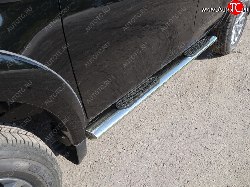 40 799 р. Пороги овальные с накладкой 120x60 мм ТСС Тюнинг Fiat Fullback (2016-2018) (серые)  с доставкой в г. Воронеж