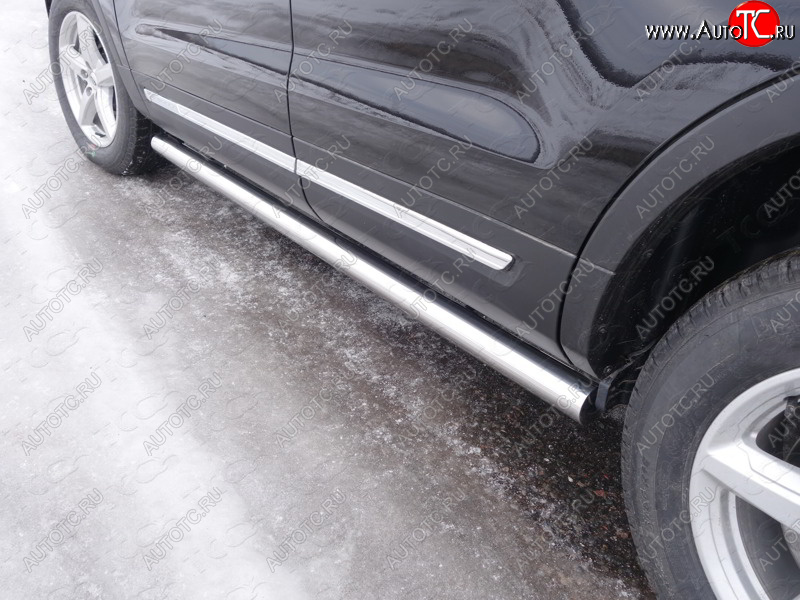 25 499 р. Защита порогов труба d60,3 мм ТСС Тюнинг  Ford Explorer  U502 (2015-2018) 1-ый рестайлинг, 5 дв. (серые)  с доставкой в г. Воронеж