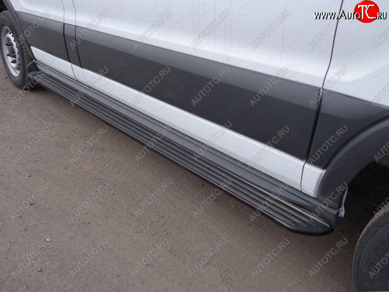 15 699 р. Порог левый алюминиевый Slim Line Black, ТСС Тюнинг  Ford Transit Connect (2013-2018) (Slim Line Black)  с доставкой в г. Воронеж