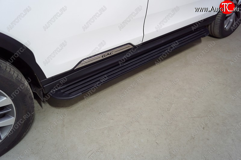 21 999 р. Пороги алюминиевые Slim Line ТСС Тюнинг  GAC GS8 (2016-2023) (Black)  с доставкой в г. Воронеж