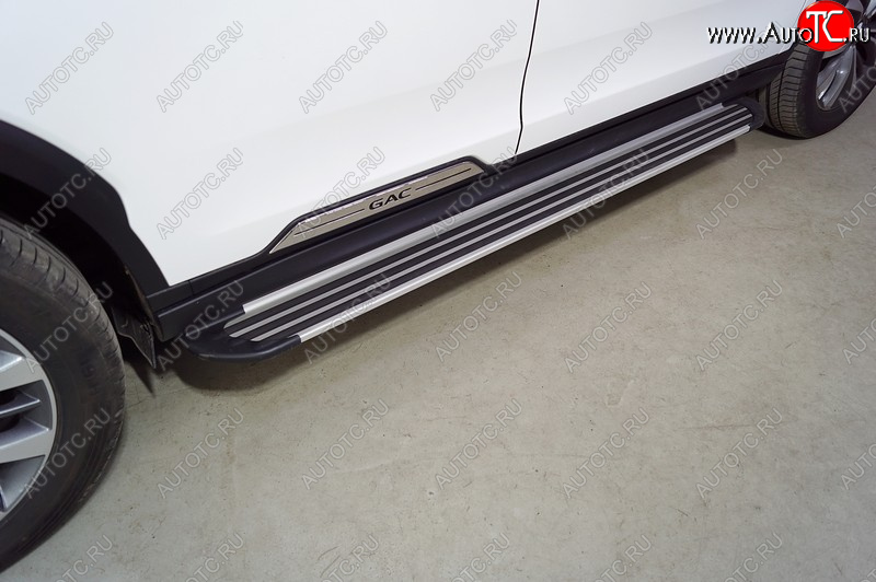20 599 р. Пороги алюминиевые Slim Line ТСС Тюнинг GAC GS8 (2016-2023) (Silver)  с доставкой в г. Воронеж