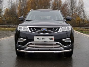 33 849 р. Защита переднего бампера нижняя с ДХО 60,3 мм ТСС Тюнинг Geely Atlas NL3 (2016-2022) (нержавейка)  с доставкой в г. Воронеж. Увеличить фотографию 1