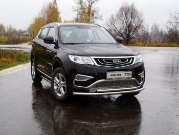 Защита переднего бампера нижняя двойная 60,3*42,4 мм ТСС Тюнинг Geely Atlas NL3 (2016-2022) ()