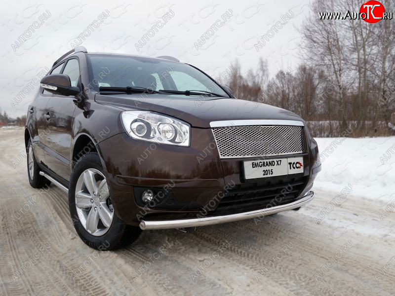 17 649 р. Защита переднего бампера нижняя d60,3 мм ТСС Тюнинг Geely Emgrand X7 дорестайлинг (2011-2015) (нержавейка)  с доставкой в г. Воронеж