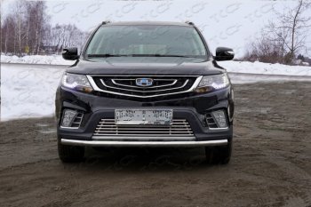 8 799 р. Нижняя декоративная вставка в бампер ТСС Тюнинг Geely Emgrand X7 2-ой рестайлинг (2019-2021) (d 12 мм)  с доставкой в г. Воронеж. Увеличить фотографию 1