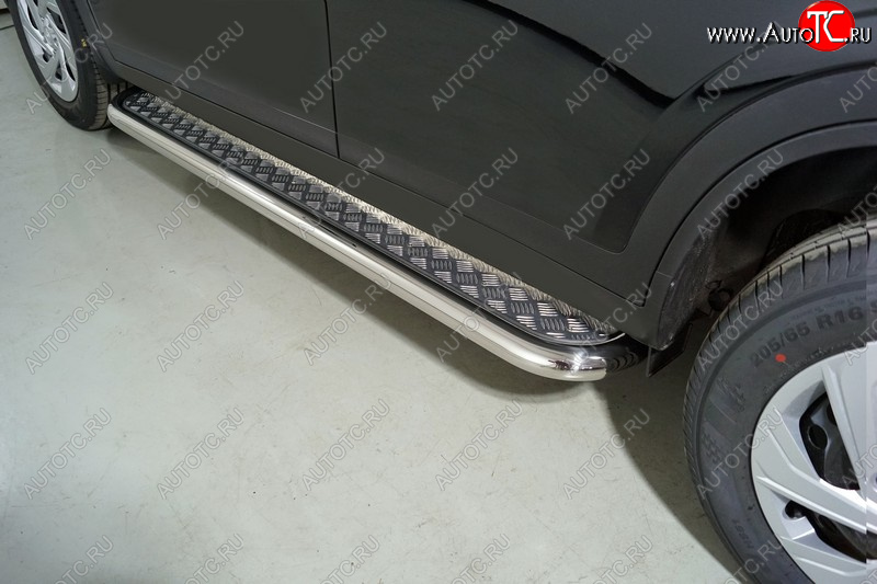 34 799 р. Пороги с площадкой 60,3 мм ТСС Тюнинг Haval Dargo (2022-2025) (серые)  с доставкой в г. Воронеж
