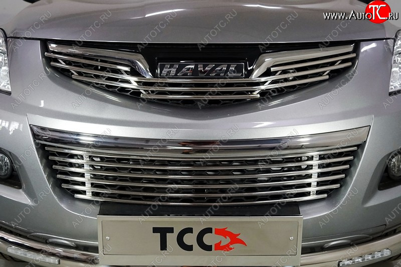 4 649 р. Верхняя декоративная вставка решетки радиатора ТСС Тюнинг  Haval H5 (2020-2023) рестайлинг (d 12 мм)  с доставкой в г. Воронеж