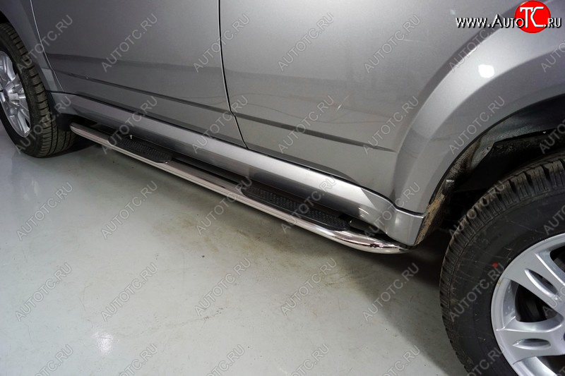 33 799 р. Пороги овальные гнутые с накладкой 75х42 мм Haval H5 рестайлинг (2020-2023) (серые)  с доставкой в г. Воронеж