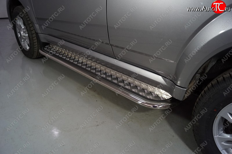 34 999 р. Пороги с площадкой 75х42 мм ТСС Тюнинг Haval H5 рестайлинг (2020-2023) (серые)  с доставкой в г. Воронеж