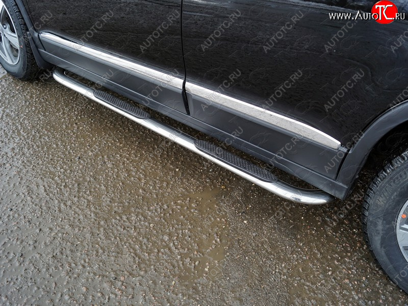 34 749 р. Пороги овальные гнутые с накладкой 75х42 мм Haval H6 (2013-2020) (серые)  с доставкой в г. Воронеж