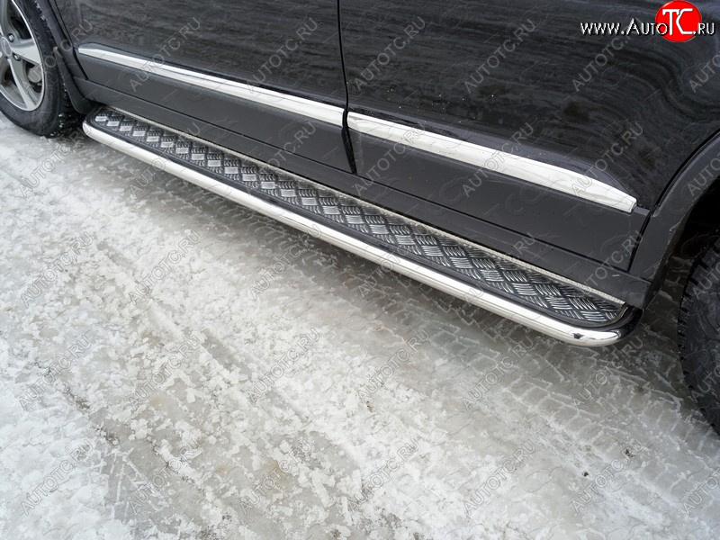 30 099 р. Пороги с площадкой 42,4 мм ТСС Тюнинг Haval H6 (2013-2020) (серые)  с доставкой в г. Воронеж