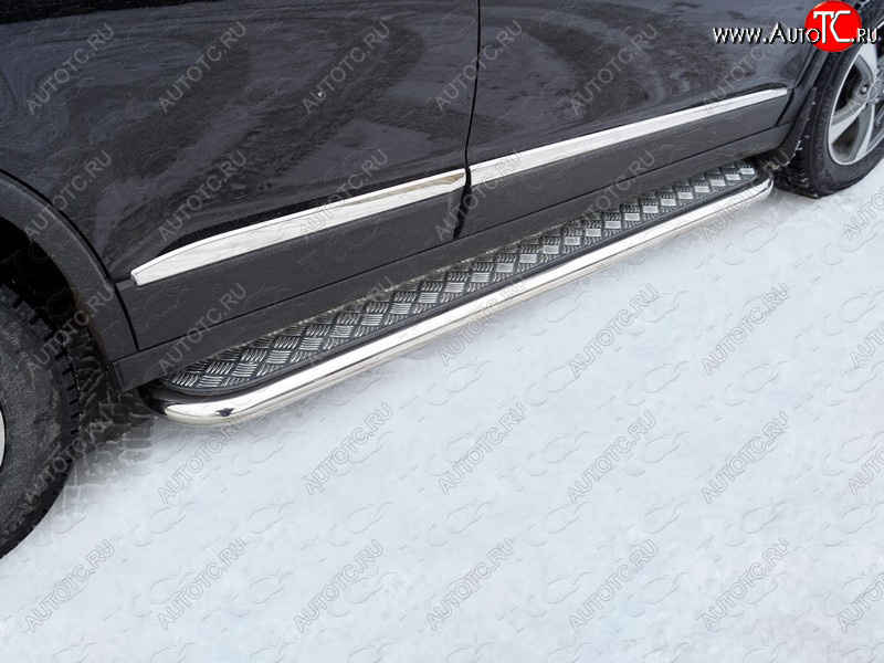 34 799 р. Пороги с площадкой 60,3 мм ТСС Тюнинг Haval H6 (2013-2020) (серые)  с доставкой в г. Воронеж