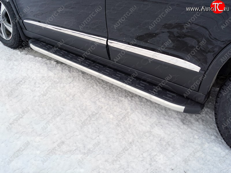 20 599 р. Пороги алюминиевые с пластиковой накладкой ТСС Тюнинг Haval H6 (2013-2020) (серые)  с доставкой в г. Воронеж