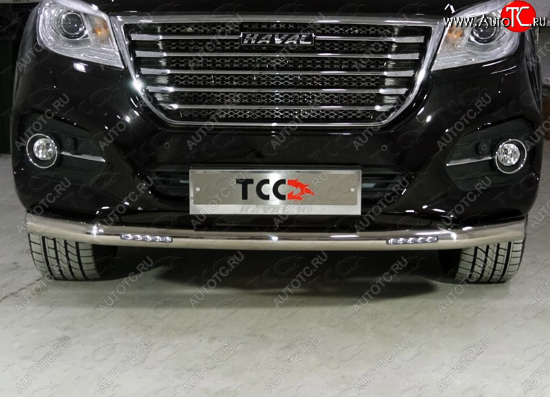 35 999 р. Защита переднего бампера нижняя с ДХО 76,1 мм ТСС Тюнинг  Haval H9 (2017-2019) 1-ый рестайлинг (нержавейка)  с доставкой в г. Воронеж