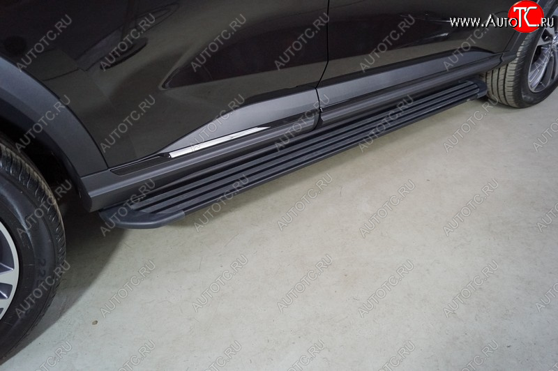 21 999 р. Пороги алюминиевые Slim Line ТСС Тюнинг  Haval F7 (2022-2024) рестайлинг (Black)  с доставкой в г. Воронеж
