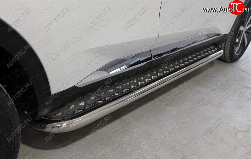 34 799 р. Пороги с площадкой 60,3 мм ТСС Тюнинг Haval F7  дорестайлинг (2018-2022) (серые)  с доставкой в г. Воронеж