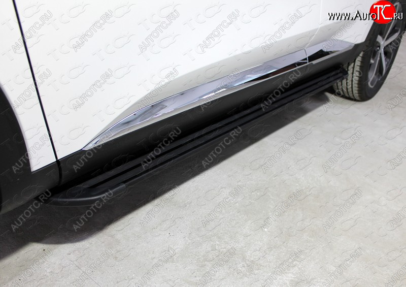 21 999 р. Пороги алюминиевые Slim Line ТСС Тюнинг  Haval F7 (2018-2022)  дорестайлинг (Black)  с доставкой в г. Воронеж